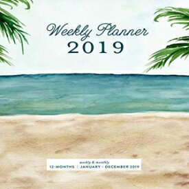 洋書 Weekly Planner 2019, Weekly & Monthly 12 Months, January - December 2019: Watercolor Beach Scene Agenda Book, 2019 Splendid Planner