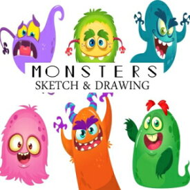 洋書 Paperback, Monsters Sketch & Drawing: Blank Sketchbook Drawing Book for kids Large 8"x10" (Volume 3)