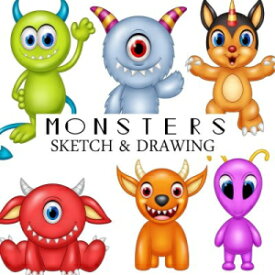 洋書 Paperback, Monsters Sketch & Drawing: Blank Sketchbook Drawing Book for kids Large 8"x10" (Volume 7)