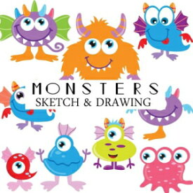 洋書 Paperback, Monsters Sketch & Drawing: Blank Sketchbook Drawing Book for kids Large 8"x10" (Volume 9)