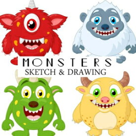 洋書 Paperback, Monsters Sketch & Drawing: Blank Sketchbook Drawing Book for kids Large 8"x10" (Volume 13)