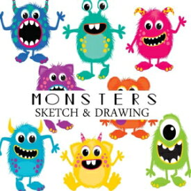 洋書 Paperback, Monsters Sketch & Drawing: Blank Sketchbook Drawing Book for kids Large 8"x10" (Volume 17)