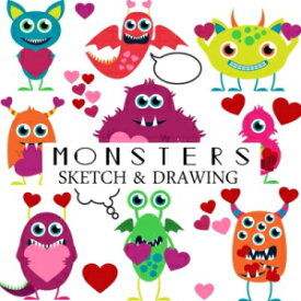 洋書 Paperback, Monsters Sketch & Drawing: Blank Sketchbook Drawing Book for kids Large 8"x10" (Volume 18)