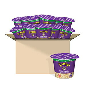 アニーズ ホワイトチェダー マカロニ & チーズ、電子レンジ対応カップ、2.01 オンス (12 個パック) Annie's Homegrown Annie's White Cheddar Macaroni & Cheese, Microwavable Cup, 2.01 oz (Pack of 12)