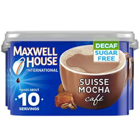 Maxwell House International スイス モカ カフェスタイル デカフェシュガーフリー インスタントコーヒー飲料ミックス (4 ct パック、4 oz キャニスター) Maxwell House International Suisse Mocha Café-Style Decaf Sugar Free Instant Coffee