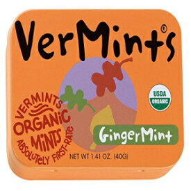 Vermints オーガニック ジンジャーミント 1.41オンス缶パック、ジンジャー、8.4オンス、(6個パック) Vermints Organic GingerMints 1.41oz Tins Pack of, Ginger, 8.4 Ounce, (Pack of 6)