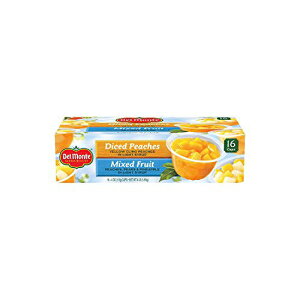 fe ~bNXt[c/s[` XibNJbvA16 JbvAd 4 |h Del Monte Mixed Fruit/Peaches Snack Cup, 16 cups, Net Wt 4 Pound