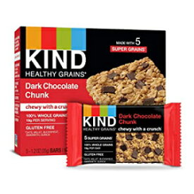 KIND ヘルシーグレインバー、ダブルチョコレートチャンク、非遺伝子組み換え、グルテンフリー、1.2オンス、5本入 (3本パック) KIND Healthy Grains Bars, Double Chocolate Chunk, Non GMO, Gluten Free, 1.2oz, 5 Count (Pack of 3)