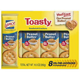 Lance Toasty ピーナッツバターサンドイッチクラッカー 8 オンザゴーパック (3 個パック) Lance Toasty Peanut Butter Sandwich Crackers 8 On the Go Packs (Pack of 3)