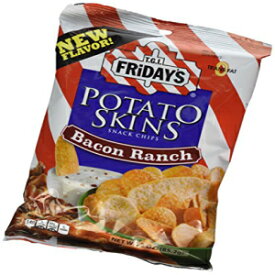 TGI フライデーズ ベーコンランチ ポテトスキンチップス、3 オンス - 1 ケースあたり 6 個。 TGI Fridays Bacon Ranch Potato Skin chips, 3 Ounce - 6 per case.