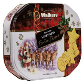 Walkers ショートブレッド フェスティバル シェイプ ショートブレッド ホリデー クッキー、12.3 オンス缶 Walkers Shortbread Festive Shapes Shortbread Holiday Cookies, 12.3-Ounce Tin