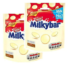 大ミルキーバーボタン、大袋2個、1パックあたり103g。アイリッシュ チョコレート メルツ Large Milky Bar Buttons, 2 Large Bags, 103g per pack. Irish Chocolate Melts