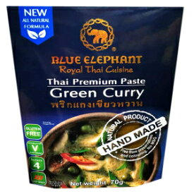 ブルーエレファントブランド Royal Thai Cuisine GREEN CURRY PASTE Wt. 70g。// ベンジャワンショップ Blue Elephant brand Royal Thai Cuisine GREEN CURRY PASTE Wt. 70 g. // BENJAWAN shop