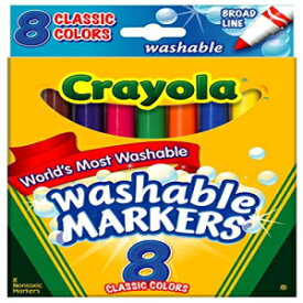 Crayola FBA_58-7808 洗えるマーカー、ブロードポイント、クラシックカラー、8/パック (58-7808) (3 個パック)、マルチ Crayola FBA_58-7808 Washable Markers, Broad Point, Classic Colors, 8/Pack (58-7808) (Pack of 3), Multi