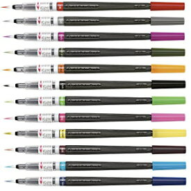 ぺんてる アートブラシ カラー筆ペン 18色セット [狛犬堂オリジナルパッケージ] Pentel Art Brush, Color Brush Pens, 18 Color Set (Japan Import) [Komainu-Dou Original Package]