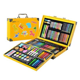 KIDDYCOLOR 子供用デラックスアートセット 159ピース DIYスーツケース、色鉛筆、クレヨン、絵画付き KIDDYCOLOR Deluxe Art Set for Kids 159 Piece with DIY Suitcase,Colored Pencils Crayons,ting