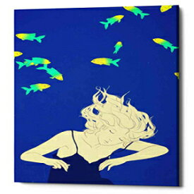 エピック グラフィティ ディープ ブルー by Sai Tamiya キャンバス ウォールアート、12インチ x 18インチ Epic Graffiti Deep Blue by Sai Tamiya Canvas Wall Art, 12" x 18"