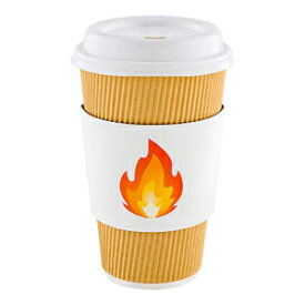 レストランウェア Restpresso ホワイト ペーパー ファイア 絵文字 コーヒー カップ スリーブ - 12/16 / 20 オンスのカップに適合 - 50 カウント ボックス Restaurantware Restpresso White Paper Fire Emoji Coffee Cup Sleeve - Fits 12/16 /