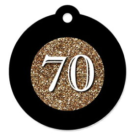 大人70歳の誕生日-ゴールド-誕生日パーティーの記念品タグ（20個セット） Big Dot of Happiness Adult 70th Birthday - Gold - Birthday Party Favor Gift Tags (Set of 20)