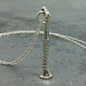 クラリネットチャームネックレス-925スターリングシルバー、18インチ EnCharmed Clarinet Charm Necklace - 925 Sterling Silver, 18"