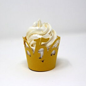 All About Details 15 Cupcake Wrappers,12pcs (Gold Matte), top diameter, 2" bottom diameter and up to 2" tall