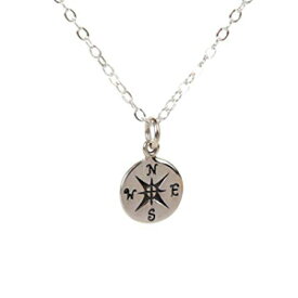 可憐なコンパス スターリングシルバー ネックレス - 彼女へのギフト Dainty Compass Sterling Silver Necklace - Gift For Her