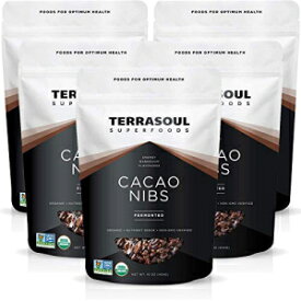 Terrasoul Superfoods 生オーガニック カカオニブ、5 ポンド (5 パック) - 生 | ケト | ビーガン Terrasoul Superfoods Raw Organic Cacao Nibs, 5 Lbs (5 Pack) - Raw | Keto | Vegan