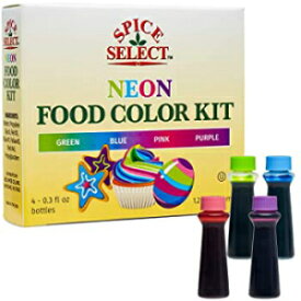 スパイスセレクト ネオンフードカラー ブルー グリーン ピンク パープル 1.2オンス Spice Select Neon Food Colors Blue Green Pink Purple 1.2 Oz