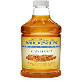 Monin - シュガーフリー キャラメル シロップ、甘くてバターのようなキャラメル風味、ラテ、カプチーノ、ユニークなカクテルに最適、ビーガン、非遺伝子組み換え、グルテンフリー (1 リットル) Monin - Sugar Free Caramel Syrup, Sweet and Buttery Cara