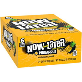 Now & Later オリジナル タフィー チューズ キャンディ、パイナップル、0.93 オンス (24 個パック) Now & Later Original Taffy Chews Candy, Pineapple, 0.93 Ounce (Pack of 24)