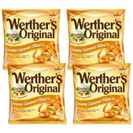 Werther's オリジナル クリーミー キャラメル入りハード キャンディー、2.65 オンス バッグ (4 個パック) Werther's Original Creamy Caramel Filled Hard Candies, 2.65oz Bag (Pack of 4)