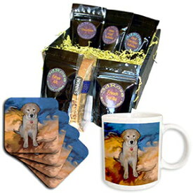 3dRose ゴールデンレトリバー子犬コーヒーギフトバスケット、マルチ 3dRose Golden Retriever Puppy Coffee Gift Basket, Multi