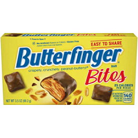 Butterfinger 一口サイズのピーナッツバターチョコレート風キャンディバー、ホリデーストッキングの詰め物に最適、3.5 オンスの映画館ボックス (9 個パック) Butterfinger Bite-Sized Peanut-Buttery Chocolate-y Candy Bars, Great for Holiday Stocking