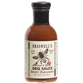 ブラズウェルソース バーベキューハバネロ、13.5オンス Braswell Sauce Barbeque Honey Habanero, 13.5 oz