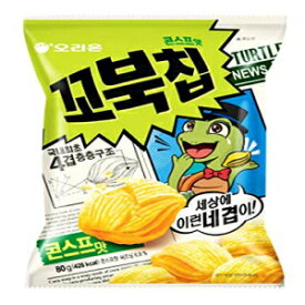 韓国オリオン 新四層すっぽんチップス コーンスープ味 (6個入) Korean Orion New Four Layers Turtle Chips Corn Soup Flavor (6 Pack)