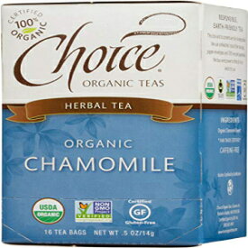 Choice Organic Teas ハーブティー、ティーバッグ 16 個、カモミール Choice Organic Teas Herbal Tea, 16 Tea Bags, Chamomile