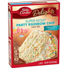 Betty Crocker Delights スーパー モイスト パーティー レインボー チップ ケーキ ミックス 15.25 オンス (2 個パック) Betty Crocker Delights Super Moist Party Rainbow Chip Cake Mix 15.25 oz (Pack of 2)
