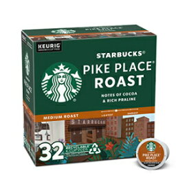 スターバックス K カップ コーヒー ポッド - ミディアム ロースト コーヒー - パイク プレイス ロースト - 100% アラビカ - 1 箱 (32 ポッド) Starbucks K-Cup Coffee Pods—Medium Roast Coffee—Pike Place Roast—100% Arabica—1 box