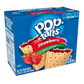 ポップタルト朝食トースターペストリー、解凍したストロベリーフレーバー、22オンス（12カウント） Pop-Tarts Breakfast Toaster Pastries, Unfrosted Strawberry Flavored, 22 oz (12 Count)