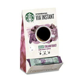 スターバックス VIA インスタント コーヒー - ダーク ロースト コーヒー - デカフェ イタリアン ロースト - 100% アラビカ - 1 箱 (50 袋) Starbucks VIA Instant Coffee—Dark Roast Coffee—Decaf Italian Roast—100% Arabica—1 box