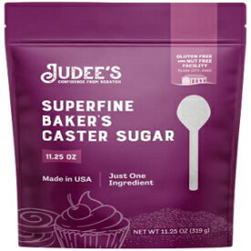 Judee's スーパーファインキャスターシュガー 11.25 オンス - 100% 非遺伝子組み換え - グルテンフリー&ナッツフリー - ベーカーズシュガーとしても知られています - ふんわりと滑らかな焼き菓子やトッピングを焼き、シンプルなシロップを作ります - 米国製