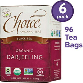チョイスオーガニックティー紅茶、ダージリン、16カウント、6パック Choice Organic Teas Black Tea, Darjeeling, 16 Count, Pack of 6