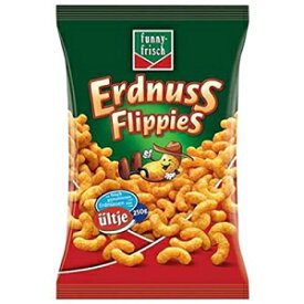 Funny- Frisch Flippies Classic Erdnussflips (ピーナッツ パフ) バッグ 250g Funny- Frisch Flippies Classic Erdnussflips (Peanut Puffs) Bag 250g