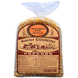 アーミッシュカントリーポップコーン | 1ポンドバッグ | レディフィンガー ポップコーン カーネル | オールドファッションド レシピガイド付き (レディフィンガー - 1ポンドバッグ) Amish Country Popcorn | 1 lb Bag | Ladyfinger Popcorn Ke