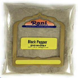 ラニブラックペッパーファインパウダー80メッシュ、プレミアムインディアン7オンス（200g）〜グルテンに優しい、非遺伝子組み換え、ナチュラル Rani Black Pepper Fine Powder 80 Mesh, Premium Indian 7oz (200g) ~ Gluten Friendly, Non-GMO, Natura