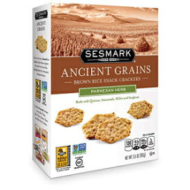 Sesmark 古代穀物せんべい、パルメザン ハーブ、3.5 オンス (6 個パック) Sesmark Ancient Grains Rice Crackers, Parmesan Herb, 3.5 Ounce (Pack of 6)