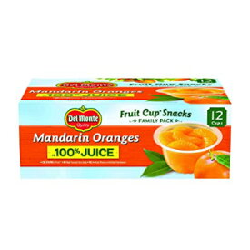 デルモンテ マンダリン オレンジ 100% ジュース スナック カップ、4 オンス カップ (12 個パック) Del Monte Mandarin Orange in 100% Juice Snack Cups, 4-Ounce Cups (Pack of 12)