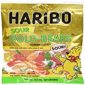 4.5 オンス (1 個パック)、ハリボー サワー ゴールド ベア グミ バッグ、4.5 オンス 4.5 Ounce (Pack of 1), Haribo Sour Gold Bears Gummies Bag, 4.5 oz