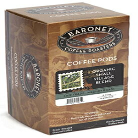 Baronet Coffee フェアトレード オーガニック スモール ヴィレッジ ブレンド コーヒー ポッド ボックス、54 個 Baronet Coffee Fair Trade Organic Small Village Blend Coffee Pods Box, 54 Count