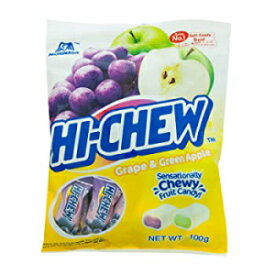 ハイチューキャンディーバッグ100g（グレープ＆グリーンアップルフレーバー） Hi-chew Candy Bag 100g (Grape & Green Apple Flavor)